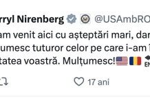 „Mi-ați depășit așteptările în orice privință”. Ambasadorul SUA, Darryl Nirenberg, impresionat de România, după un tur al orașelor Transilvaniei
