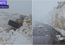 (video) Transfăgărășanul, acoperit de 5 metri de zăpadă. Drumarii luptă cu nămeții și bolovanii aduși de avalanșe