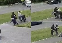 (video) O mamă cu un copil în cărucior, doborâtă la pământ de doi tineri pe trotinetă electrică, în capitală