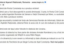 Precizările Armatei Române după ce o dronă marină s-a autodetonat în Portul Constanța: ”Este de tipul celor folosite în războiul din Ucraina”